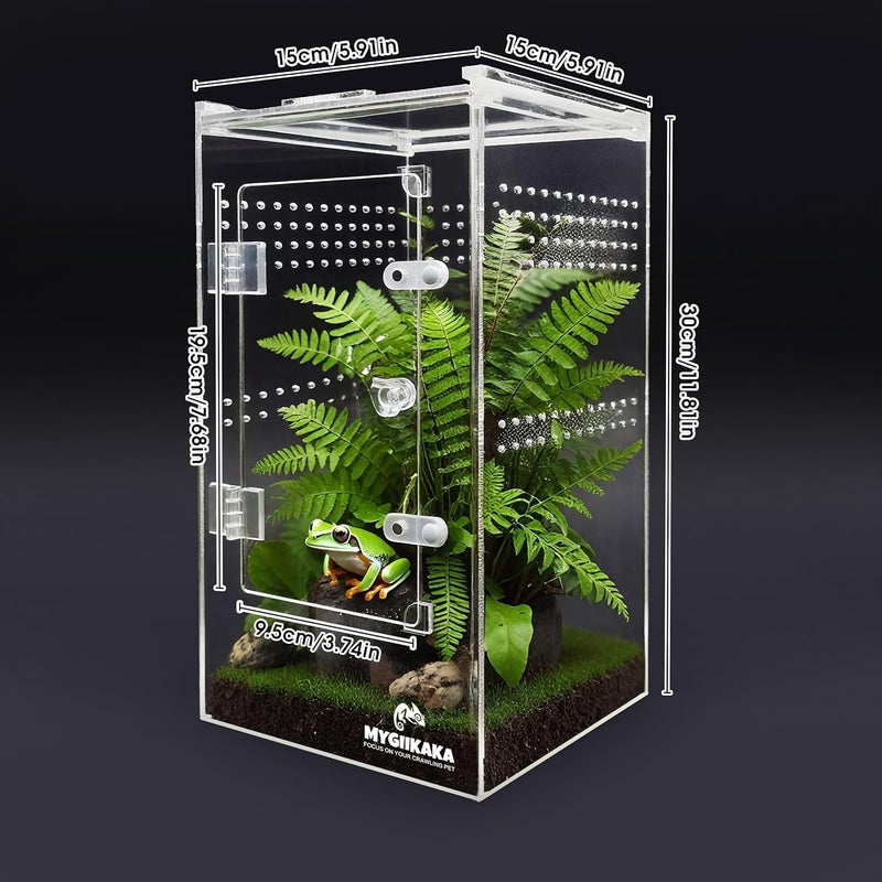MYGIIKAKA Jumping Spider Enclosure Accessories, Tarantula Spider Box, Bug Cage, Praying Mantis Habitat Enclosure, Snail Insect Terrarium, Caterpillar Habitat (6x6x12 inch) - Image 5
